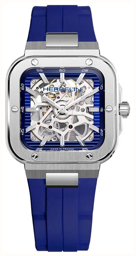 Herbelin Men's Cap Camarat Square Skeleton (39mm) Skeleton Dial