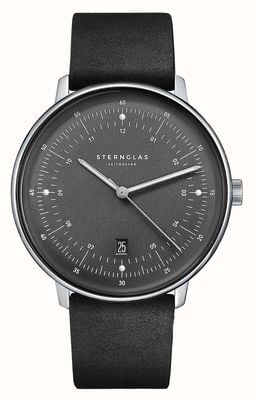 STERNGLAS ハンブルグ オートマティック (42mm) グラファイト ダイヤル / ブラック レザー S02-HH11-VI15