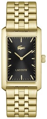 Lacoste Santiago Gold Plated Black Dial Watch 2011530