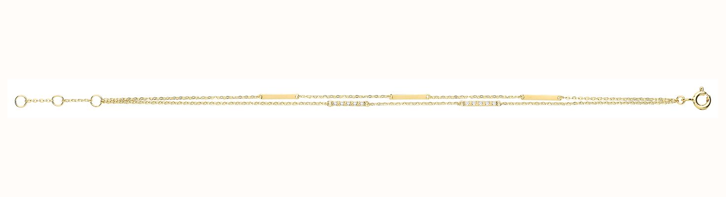 James Moore TH Women's 9ct Yellow Gold Multi Bar Bracelet BR638