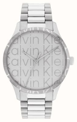 Calvin Klein Kultowa (42 mm) srebrna tarcza z logo / bransoleta ze stali nierdzewnej 25200342