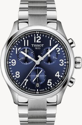 Tissot Chrono l kwarcowy (42 mm) niebieska tarcza / bransoleta ze stali nierdzewnej T1164171104200