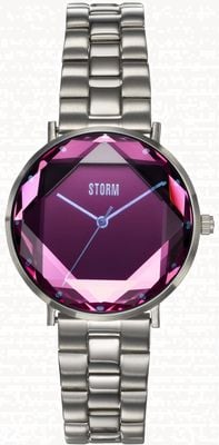 STORM Bracelete Elexi lazer roxo mostrador de aço inoxidável 47504/LP