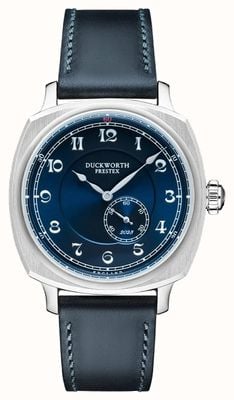 Duckworth Prestex Bolton Automatik Coronation Special Edition (39 mm) mitternachtsblaues Zifferblatt / blaues Lederarmband D944-03-D