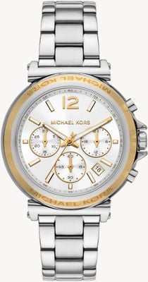 Michael Kors Montre chronographe femme Maren (40 mm) cadran argent / bracelet en acier inoxydable MK7495