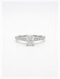 0.52ct Radiant Natural Diamond Platinum Solitaire Side Stone Ring J68153