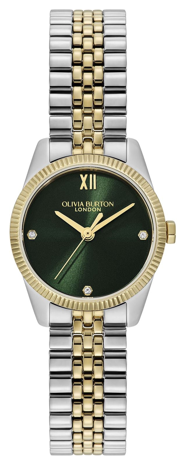 Olivia Burton Olivia Burton 25Mm Highbury Green Sunray Two Tone Watch in Multi