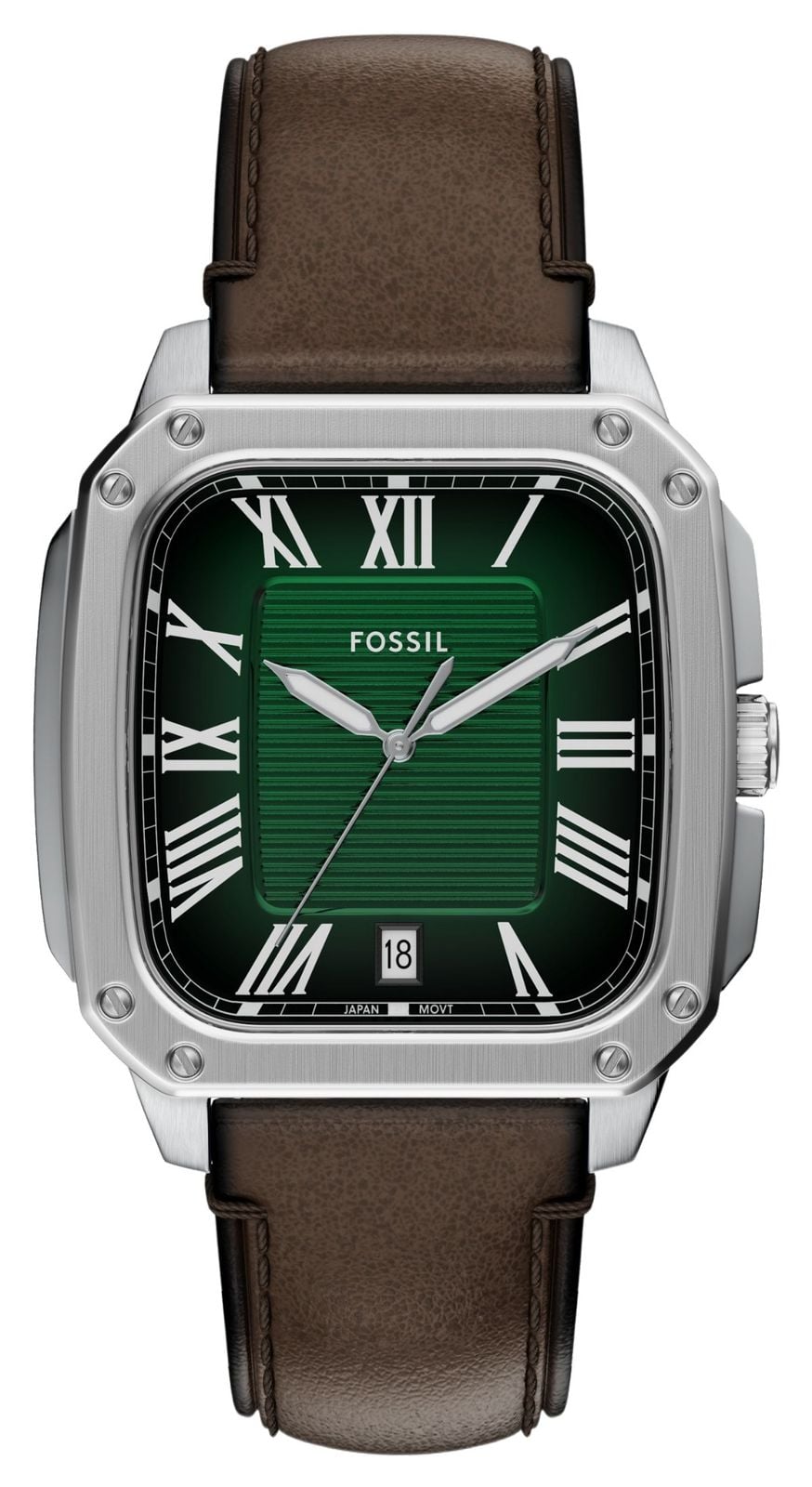Fossil homme Crosby (42 mm) cadran vert texturÃ© / montre