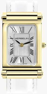 Herbelin Antarès-Uhrengehäuse – silbernes Zifferblatt / goldfarbener PVD-Stahl – nur Gehäuse H17048P01