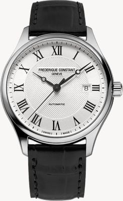 Frederique Constant Classics Index Automatic (40mm) Silver Guilloché Dial / Black Leather Strap FC-303MC5B6