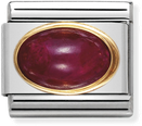 Nomination Classic OVAL STONES In Stainless Steel With 18ct Gold RUBY Charm 030504/10