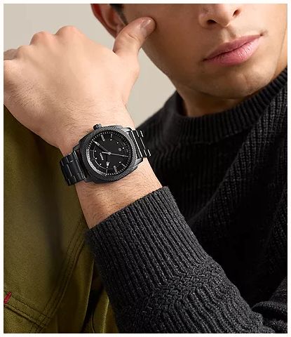 Fossil Machine 41 mm Three-Hand Date Black Stainless Steel Watch FS6186 - 备用视图 2