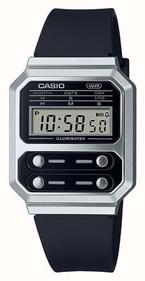 Casio Reloj vintage digital a-100 de resina negra. A100WEF-1AEF
