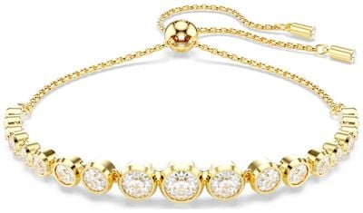 Swarovski Ladies Gold Imber Tennis Bracelet Mixed Round Cuts, White, 18k Gold Finish 5705450