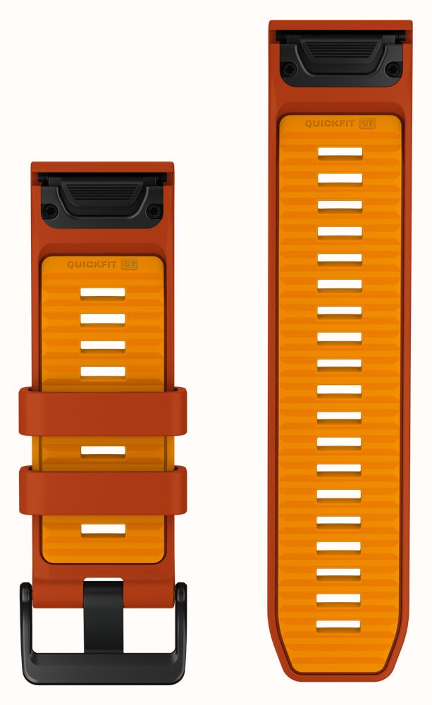 Garmin QuickFit Bands (26mm) Autumn Orange/Spark Orange Silicone with Black Hardware - Strap Only 010-14508-03 - alternate view 2