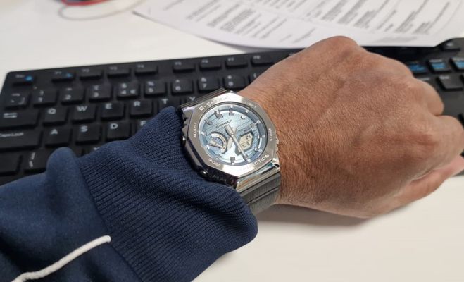 Casio G-Shock Metal Covered 2100 (44.4mm) Sky Blue Dial / Black