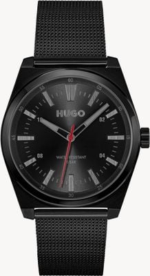 HUGO #ark (40 mm) cadran noir / bracelet en maille d'acier inoxydable PVD noir 1530440