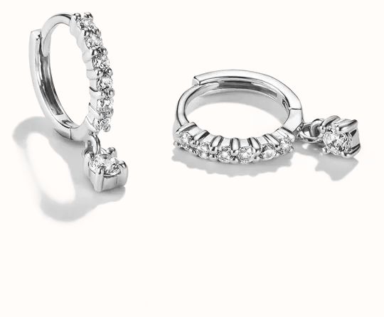 Thomas Sabo Sterling Silver Classic Brilliant Cut Zirconia Hoop Earrings CR781-051-14 - alternate view 2