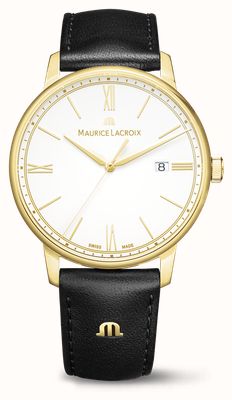 Maurice Lacroix Data Eliros (40 mm) mostrador branco / pulseira de couro preta EL1118-PVY01-110-2