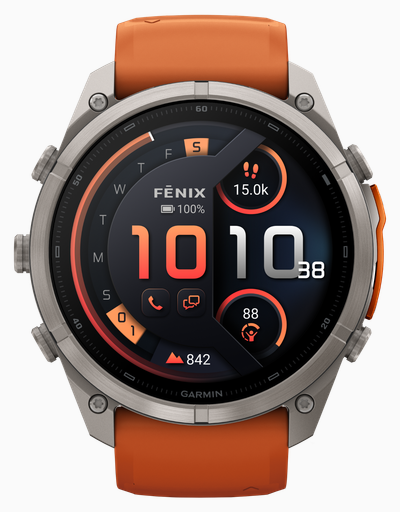 Garmin Fenix 9 Pro InReach 51mm Premium GPS Smartwatch - Titanium With Autumn Orange Silicone Watch 010-04337-01