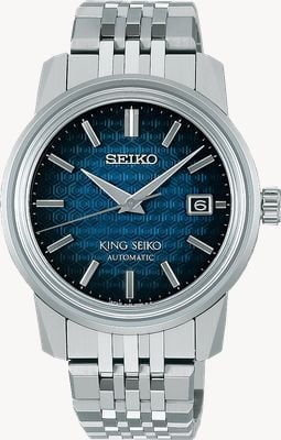 Seiko King seiko ksk 6l ‘kameido blue’ (38,6 mm) niebieska tarcza / bransoleta ze stali nierdzewnej SJE105J1