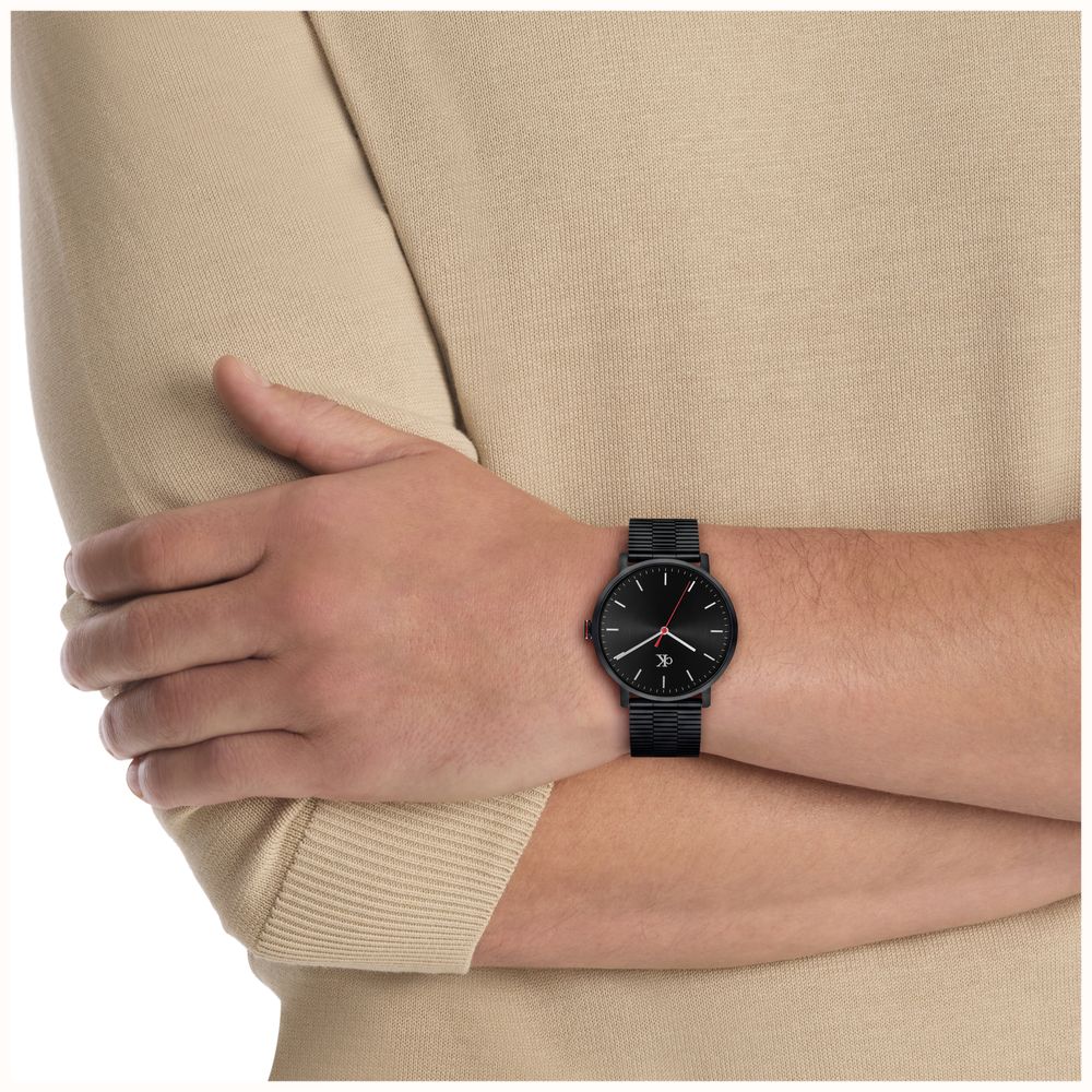 Calvin Klein CK Real Quartz (40mm) Black Dial / Black PVD Stainless Steel Bracelet 25200600 - vista alternativa 4