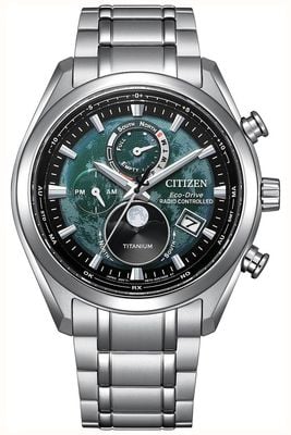 Citizen “月读”电波控制月相显示（43毫米）绿色表盘/超级钛™表带 BY1010-57X