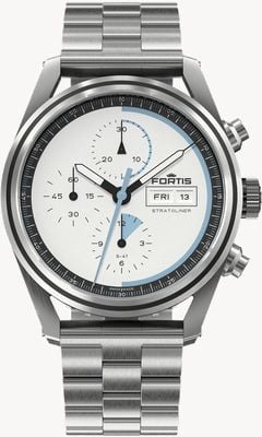 FORTIS Stratoliner S-41 Automatic White Dust (41mm) Stainless Steel Block Bracelet F2340006