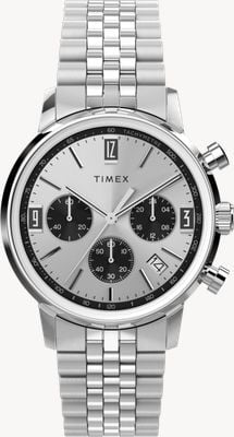 Timex Marlin Chronograph Tachymeter (40mm) Silver Dial / Stainless Steel Bracelet TW2W10400