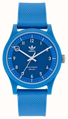 Adidas Projet un | solaire | cadran bleu | bracelet en silicone bleu AOST22042
