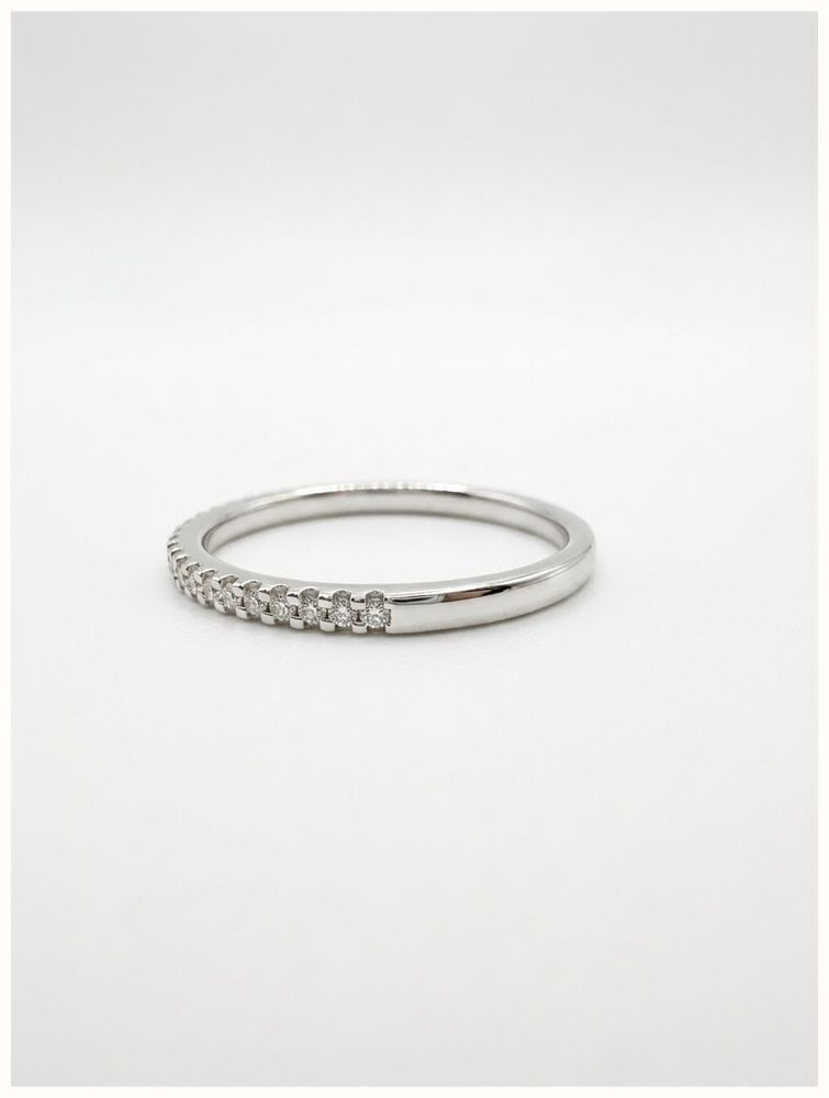 0.15ct Round Brilliant Natural Diamond Platinum Half Eternity Ring HET100110 - alternate view 2