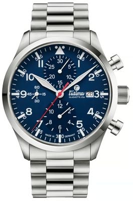 Tutima Glashütte Flieger Legacy T5 Automatic Chronograph (41mm) Blue Dial / Titanium Bracelet 6405-04