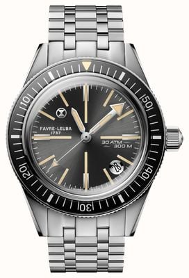 Favre Leuba Montre Deep Raider Revival automatique (39 mm) cadran gris soleillé / bracelet en acier inoxydable 00.20307.100.06.200