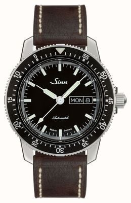 Sinn 104 st sa i orologio da pilota classico in pelle vintage marrone scuro 104.010-BL50202002007125401A