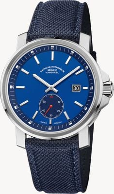 Mühle Glashütte 29er duża mała sekunda (42,4 mm) ciemnoniebieska tarcza / ciemnoniebieski pasek płócienny M1-25-82-CB-200-IV