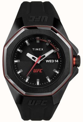 Timex x UFC Profesjonalna czarna tarcza / czarny silikon TW2V57300