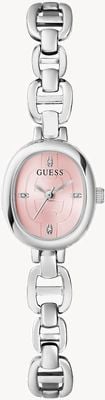 Guess Vivian Crystal (21 mm) rosafarbenes Zifferblatt mit Sonnenschliff / Edelstahlarmband GW0982L1
