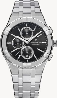 Maurice Lacroix Aikon Quartz Chronograph Black Dial / Stainless Steel Bracelet AI1118-SS002-330-1