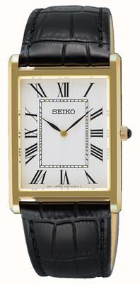 Seiko Classic Dress (27.2mm) White Dial / Black Leather Strap SWR104P1
