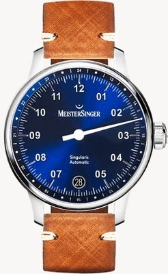 MeisterSinger Singularis Blue Dial Vintage Saddle Leather SIN908