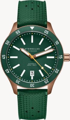 STERNGLAS Marus 2.0 automatisch (42mm) groene wijzerplaat / donkergroene rubberen band S02-MA35-KA06