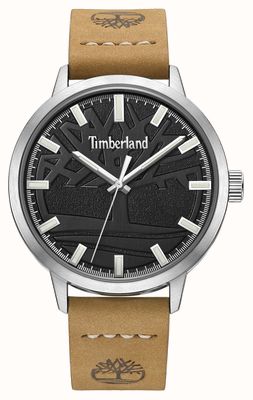Timberland Mostrador preto de quartzo Goffstown (44 mm) / pulseira de couro marrom TDWGA2181901