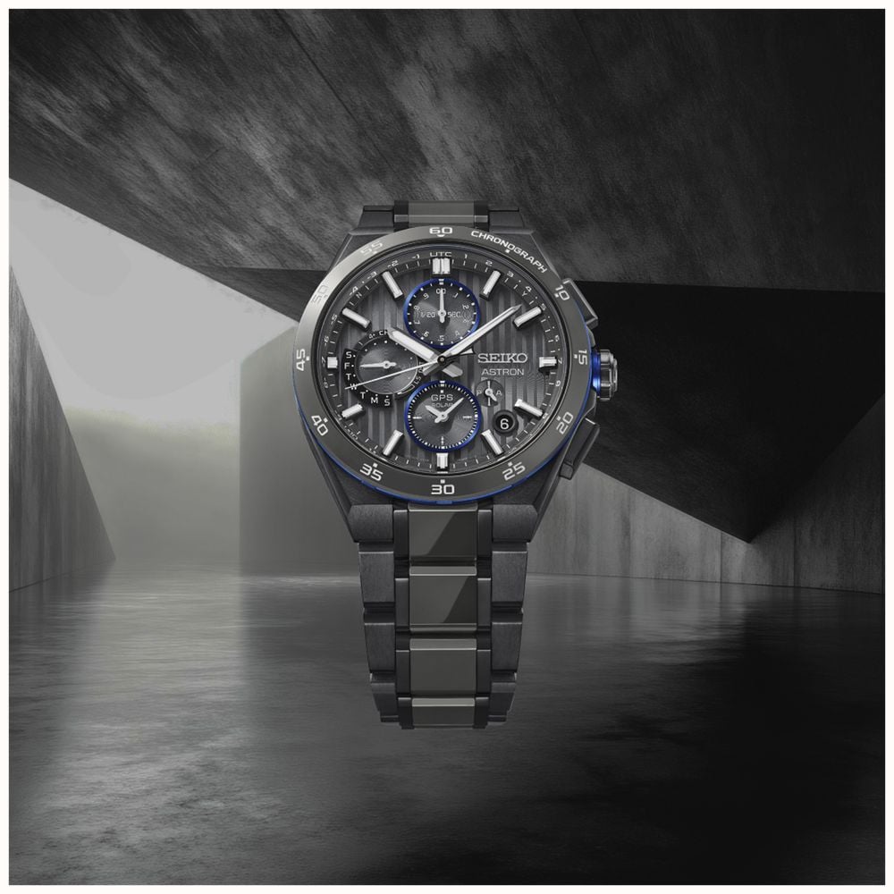 Seiko Astron GPS Solar Dual Time Chronograph (43.2mm) ‘Night Advanced Grey’ Dial / Black Titanium Bracelet HAB008J1 - alternatieve weergave 4