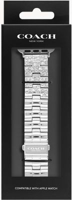 Coach Apple Watch-band (38/40/41 mm) roestvrij staal en kristal 14700149