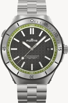 FORTIS Marinemaster M-44 Chronometer Spechtgrün (44 mm) Edelstahl-Blockarmband F8120020