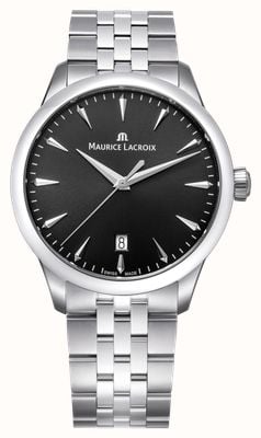 Maurice Lacroix 1975 Quartz (39mm) Black Sun-Brushed Dial / Stainless Steel Bracelet 751007-SS002-330-1