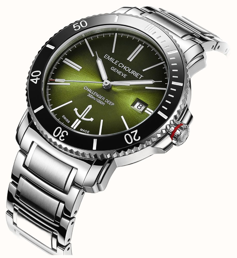 Emile Chouriet Challenger Deep Automatic (42.5mm) Green Sunray Dial / Stainless Steel Bracelet 08.1169.G.6.AW.E8.6 - widok alternatywny 2