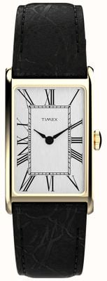 Timex Lexington riedizione del 1976 (21 mm) quadrante bianco / cinturino in pelle nera TW2Y56200