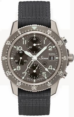 Sinn 103 Ti Diapal Chronograph (41 mm) anthrazitfarbenes galvanisiertes Zifferblatt / schwarzes Canvasarmband 103.078-CANVAS