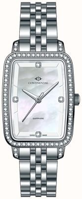 Continental Crystal Tonneau (19mm) Mother-of-Pearl Dial / Stainless Steel Bracelet 20351-LT101501